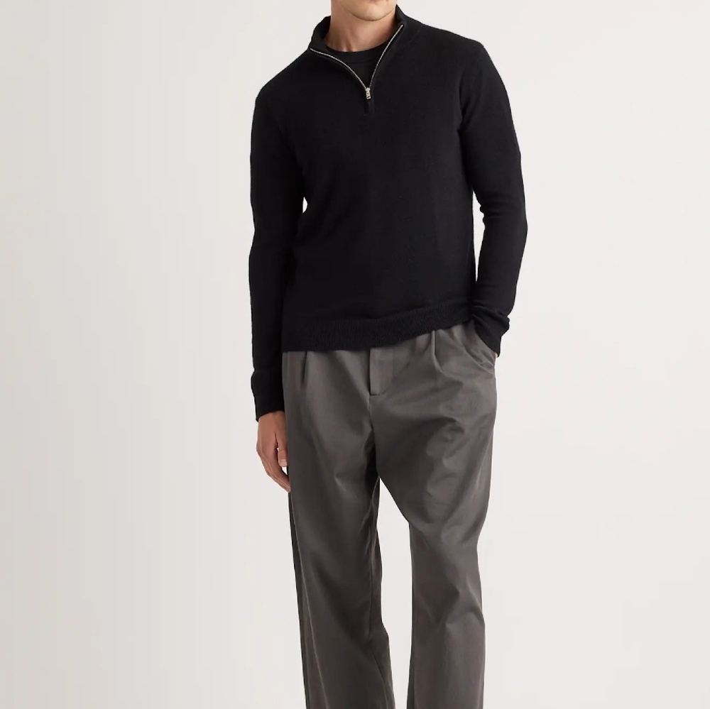 J CREW💥Nwot💥Cashmere Men's Black Half-Zip Sweater
